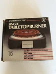 Eastern Electric Single Tabletop Burner Model SB103.VINTAGE.NEW Box/instruct.. Fixed Price $20.00.