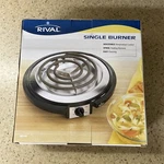 New Rival Single Burner Electric Stove Adj Temp Spiral Heating Easy Clean Cook. Fixed Price $17.00.