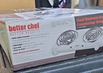 Better Chef IM-306DB Dual Burner Electric Hot Plate 1500W 120V White. Fixed Price $28.99.