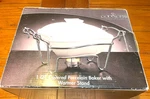 Godinger 1 Qt. Covered Porcelain Baker With Warmer Stand & Tealight Candle. Fixed Price $22.50.