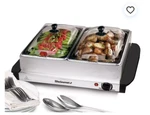 Elite Gourmet 5 Qt. Dual Tray Stainless Steel Electric Buffet Server/food Warmer. Fixed Price $30.30.
