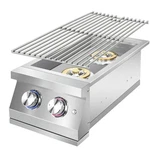 Double Grilling Side Burners For Outdoor Kitchen, 2 * 17,000BTU Nature Gas. Fixed Price $569.99.