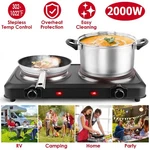 Kitchen Electric Dual Burner Glass Hot Plate Stepless Heating Temperature Stove. Fixed Price $51.96.