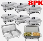 Catering Chafing Dish Food Warmer Buffet Set 316 Stainless Steel W/2 Pan Chafers. Fixed Price $184.29.