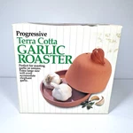 Progressive Terra Cotta Garlic Roaster W Lid Box Instructions Vintage. Fixed Price $22.00.