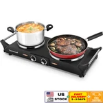 Electric Double Burner Hot Plate 1800W Adjustable Temperature Portable Cookware. Fixed Price $103.49.