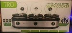 Tru Three Crock Buffet Slow Cooker Server 3 X 1.5 Qt 4.5 Quart Total Free Ship. Fixed Price $56.99.