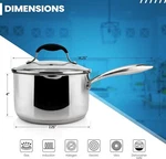 Stainless Steel Saucepan With Glass Strainer Lid,triple Capsule BOTTOM,2.5-QUART. Fixed Price $49.95.