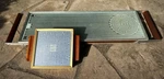 Vintage Mcm Salton Cosmopolitan Teak And Etched Glass Serving/warming Trays Pair. Fixed Price $149.00.