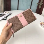 Coach 54630 Impwd Accordion Zip Wallet Signature Canvas Double Splicing W/box. Fixed Price $59.99.