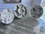 3 American Atelier Appetizer Tray, Charger Plate & Melody Ivy Roses Music. Fixed Price $24.00.