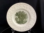 Wedgwood Gurley Hall Russell Sage College Green Transferware Plate 10.5. Fixed Price $34.90.
