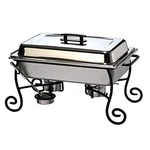 American Metalcraft CF1 Wrought Iron Chafer Frames With Cups, Silver. Fixed Price $232.00.
