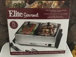 Elite Gourmet Buffet Server 5 Quart Warming Tray 2 Compartments Stainless Steel. Fixed Price $49.99.