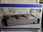 Bella Cucina Triple Buffet Server & Warming Tray Stainless Steel. Fixed Price $35.00.