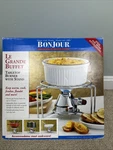 Bonjour Grande Buffet Tabletop Burner With Stand Accommodates Most Cookware. Fixed Price $24.99.