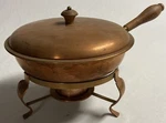 Vintage Spv Denmark Danish Copper Chafing Dish Pan Lid Stand Warmer. Fixed Price $44.99.