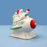 Lenox China Holiday Santa Rocket Covered Candy Dish N/o. Fixed Price $29.99.