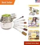 Measuring Cups And Spoons Set Of 12 18/10 Stainless Steel Kitchen Gadgets .... Fixed Price $53.71.