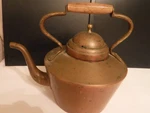 Vintage Old Bongusto Of Italy Copper Tea Kettle, Wooden Handle. Original Patina. Fixed Price $50.00.