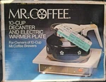 Vintage Mr Coffee Cup Decanter And Eletric Warmer Plate Set Model WD-10. Fixed Price $39.99.