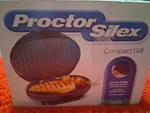 Proctor Silex 25218 Electric Contact Grill Non-stick, Drip Tray, Black. Fixed Price $23.95.
