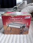 Imperia Pasta Maker Steel Silver Clamp Handle Box Tagliatelle Fettuccine Lasagne. Fixed Price $42.00.
