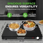Nutrichef Electric Warming Tray Glass Surface Hot Serving Adjustable Te. Fixed Price $39.99.