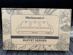 Elite Gourmet EWM-6171 7.5 Quart Triple Buffet Server Food Warmer. Fixed Price $50.00.