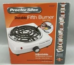 Proctor Silex 34101P Fifth Burner White Electric Camping Travel Kitchen. Fixed Price $24.95.