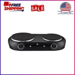 Mainstays Double Burner, 1800 W, Black Electric Cooktop, Each. Fixed Price $35.39.