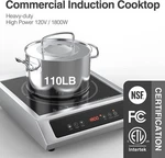 Portable Induction Cooktop Burner Rapid Heating 1800W Stainless Steel Plug. Fixed Price $82.60.