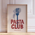 Retro Pasta Club Italian Food Kitchen Wall Art Print Poster. Fixed Price $33.27.