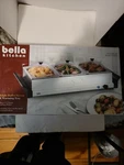 Bella Kitchen Triple Buffet Server And Warming Tray( 3 )= 1.5 Qt Chafing Dishes. Fixed Price $35.00.