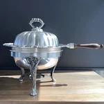Silver Plate Chafing Dish Poole Old English Epc 3 Footed Warming Table Vintage. Fixed Price $68.97.