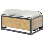 Hubert Rolltop Chafer Reclaimed Wood Stand Stainless Steel Full Size - 22. Fixed Price $1251.00.