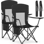 Songmics Breathable Camping Chairs, Foldable Outdoor Set Of 2, High Back,. Fixed Price $54.97.