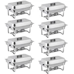 8 Pack Stainless Steel Chafer Chafing Dish Sets Catering Food Warmer Qt. Fixed Price $196.59.