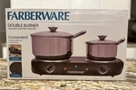 Farberware Double Burner 1800-WATT Electric Cooktop Black 120V Model FH202-D11. Fixed Price $27.00.