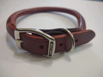 Hamilton Rolled Leather Dog Collar 1" X 24" Med-lg New Burgundy Brown Sut. Fixed Price $12.97.