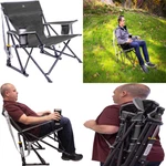 Folding Rocker Seat Rocking Chair Camping Patio Outdoor Tailgating Mecedora Best. Fixed Price $97.75.