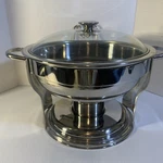 Culinary Essentials 4 Qt 3.7 Liter Stainless Steel Chafing Dish Pot Open Box. Fixed Price $39.99.