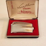 Vtg Ronson Varaflame Tabletop Lighter In Box Butane Premier World's Greatest. Fixed Price $45.00.