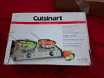 Cuisinart Cast Iron Double Burner 1800 Watts Brushed Stainless Steel CB-60. Fixed Price $100.00.