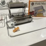 Norpro Manual Pasta Machine W/ Clamp & Cutter, Spaghetti/fettuccine Silver 1049. Fixed Price $25.00.