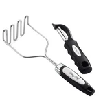 Spring Chef Stainless Steel Premium Vegetable Masher + Peeler, Black. Fixed Price $23.58.