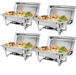 Zeny 4 Packs Chafing Dish Buffet Set, 8 Quart Stainless Steel Servers. Fixed Price $32.00.