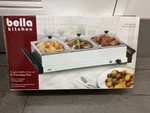Bella Kitchen Triple Buffet Server And Warming Tray( 3 )= 1.5 Qt Chafing Dishes. Fixed Price $35.00.