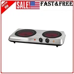 Electric Cooktop Burner Infrared Ceramic Glass Hot Plate 2 Two Cooking Stove New. Fixed Price $52.99.
