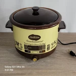 Vg Sunbeam Crockmaster 5 Quart Pot Slow Cooker Amber Glass Lid Read. Fixed Price $31.49.